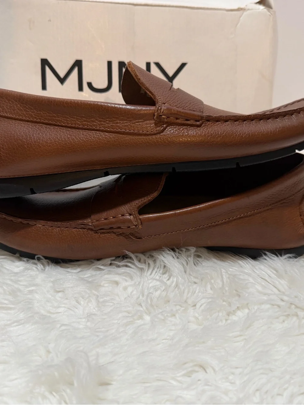Marc Joseph Monaco Cognac Grainy 9.5 Brown leather loafers NEW